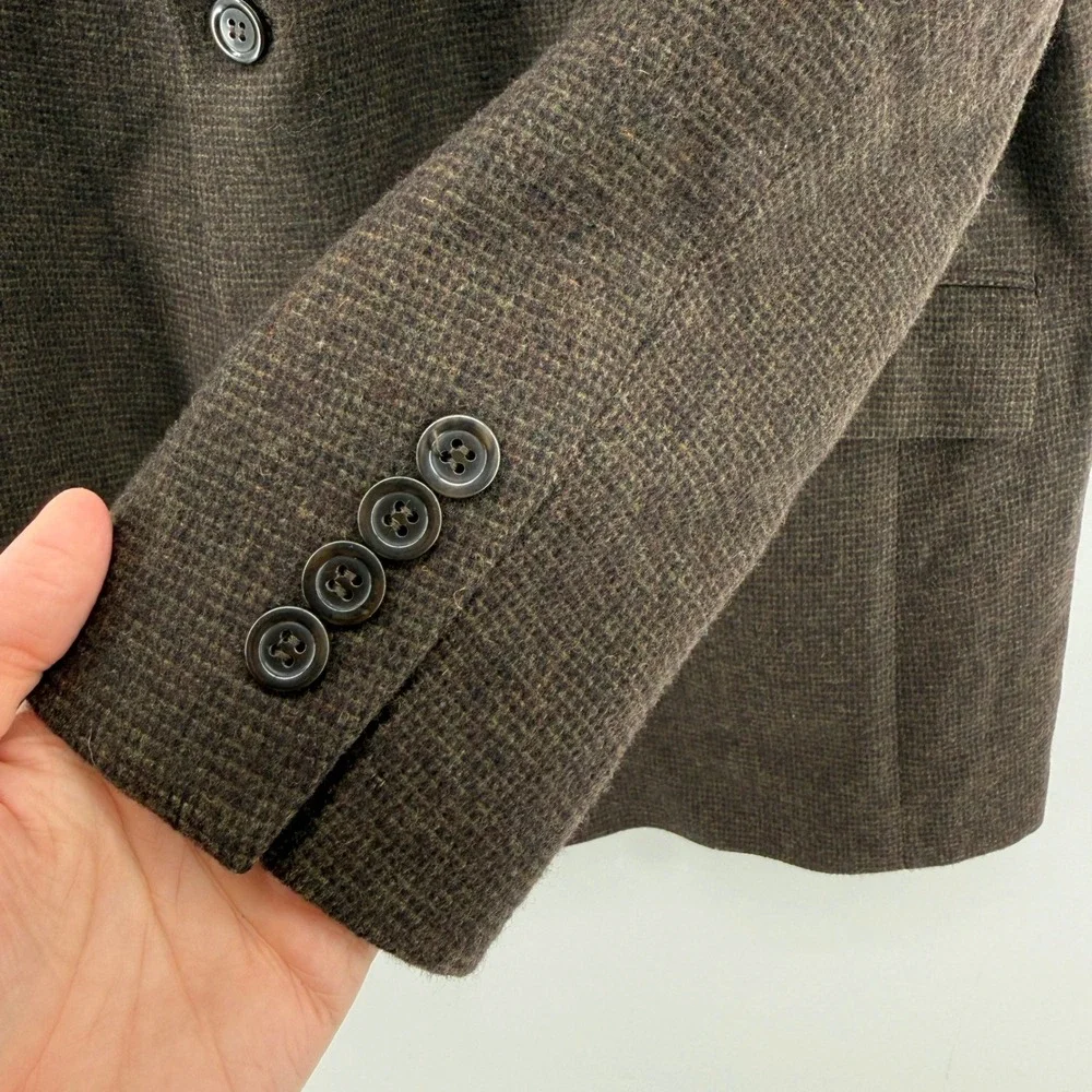 Andrew Fezza‎ Brown Camel Hair Blend 2 Button Blazer Sport Coat Jacket Men 46R